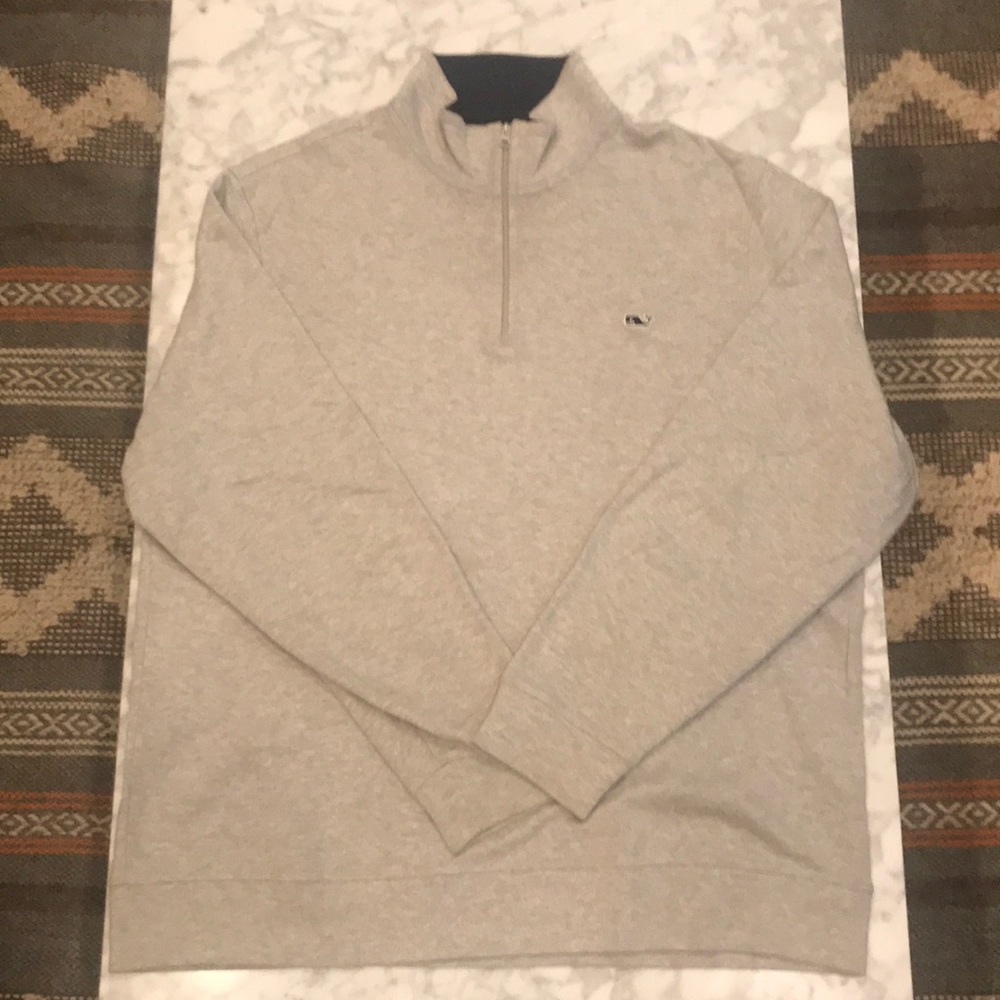 Vineyard Vines Grey/Navy Half-Zip Pullover